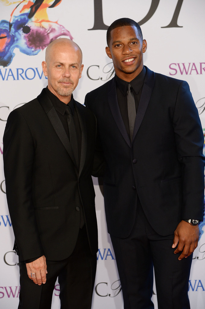 Calvin Klein Collection men's creative director Italo Zucchelli and athlete Victor Cruz