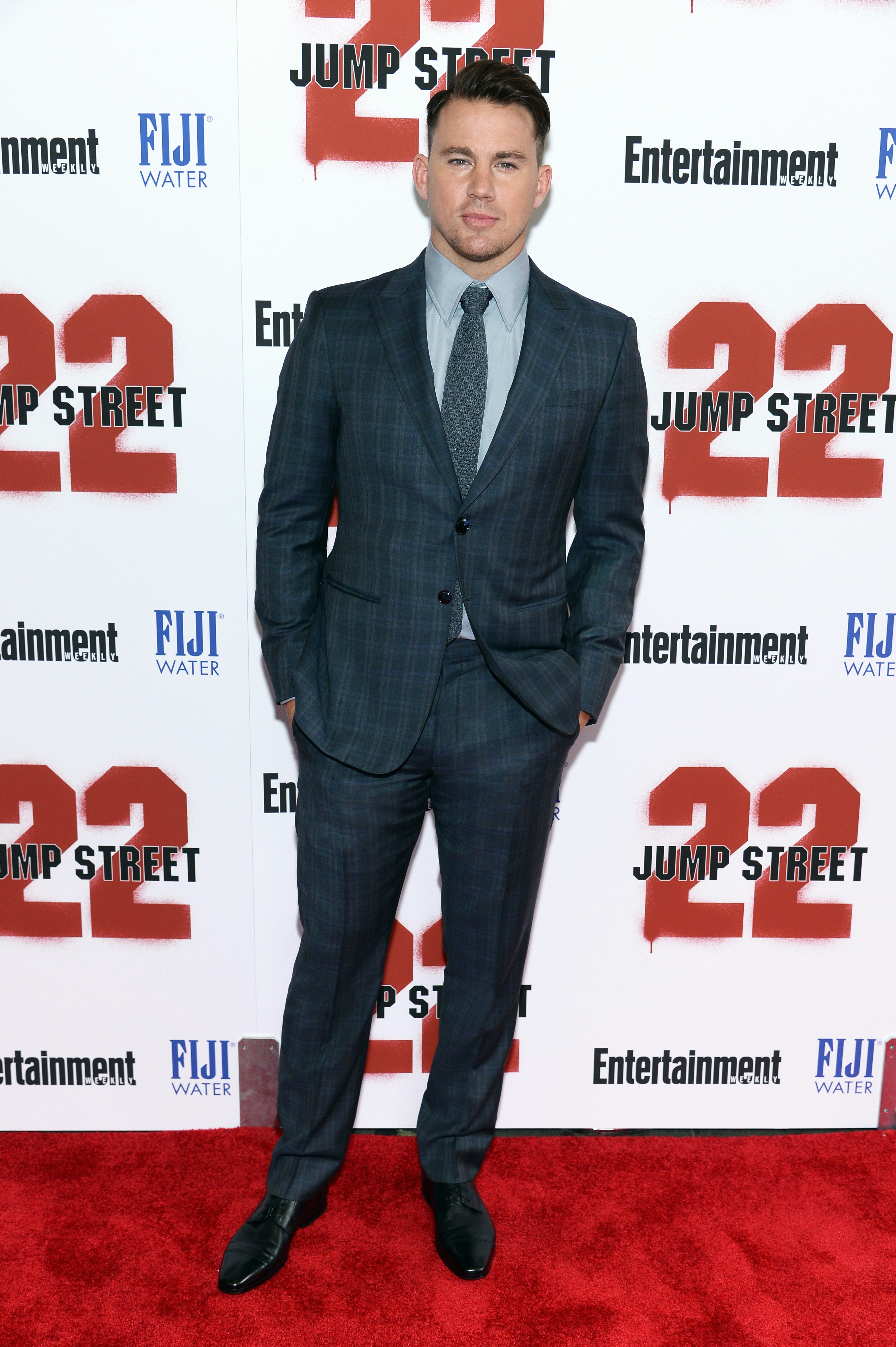 Channing Tatum Attends 22 Jump Street Premiere in Giorgio Armani