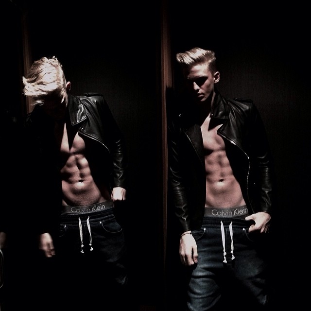 Singer Cody Simpson poses for a moody image in his Calvins.