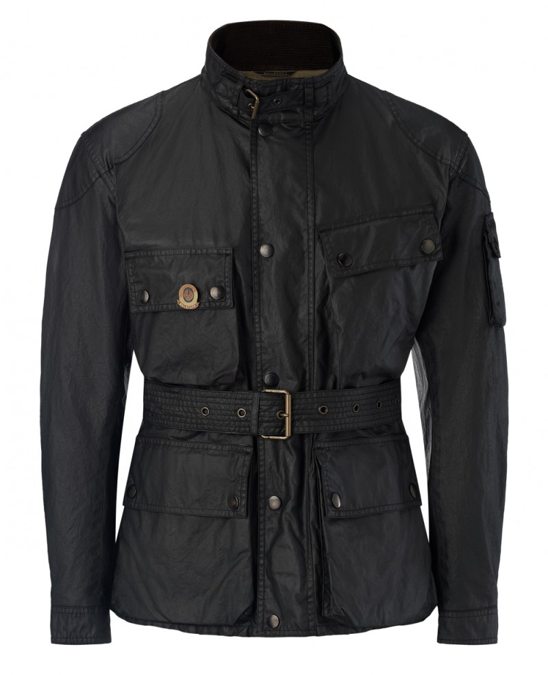 David Beckham Belstaff Style Leather Denim Jacket - Black Motorcycle Casual