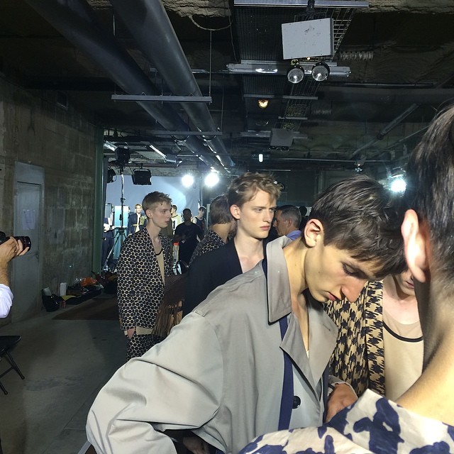 Final preparations before Dries Van Noten's dancer-inspired show.