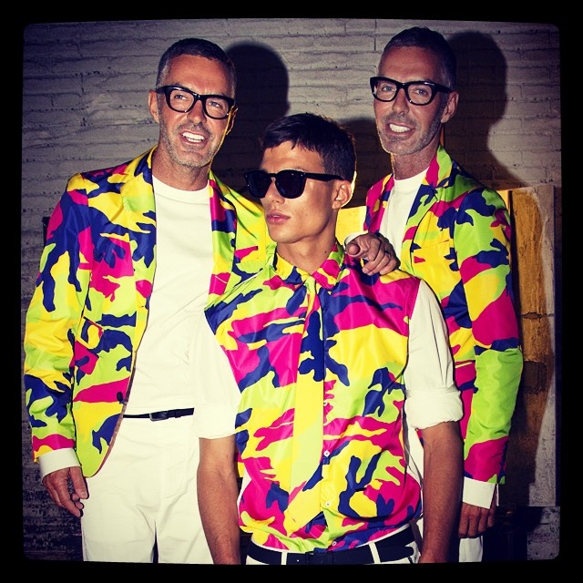 Dsquared2 twins Dan and Dean Caten get in on a camo trio.