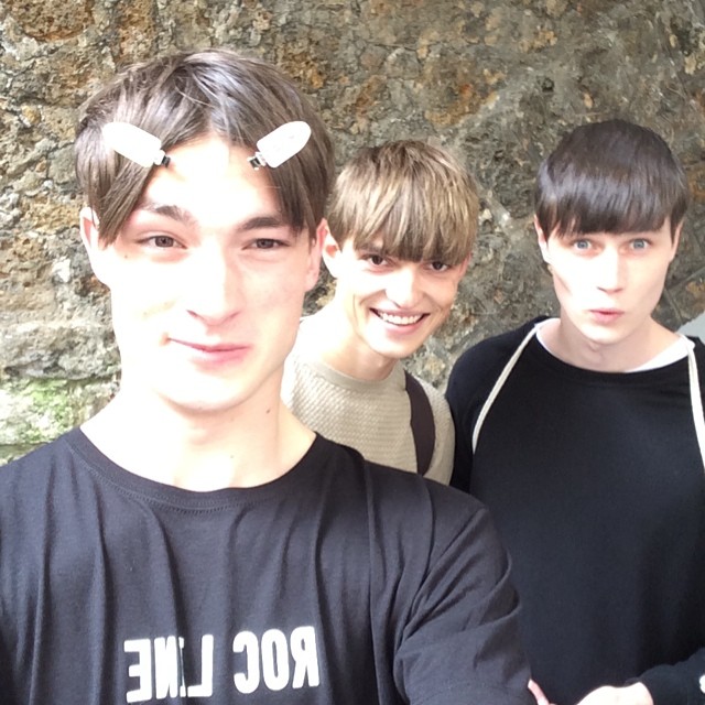 Duncan Proctor, Guerrino Santulliana and Andrew Westermann pose for a backstage selfie.