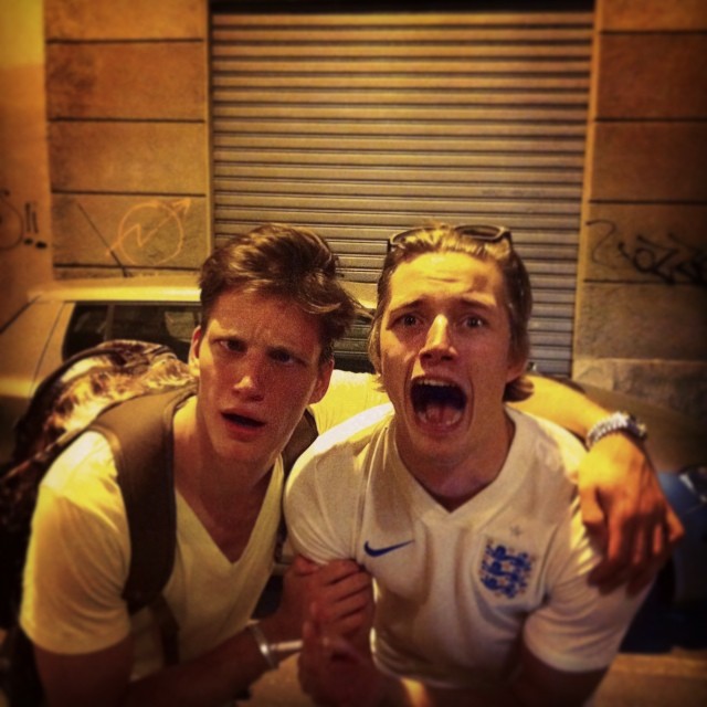 Florian Van Bael and Linus Gustin pose for a silly image.