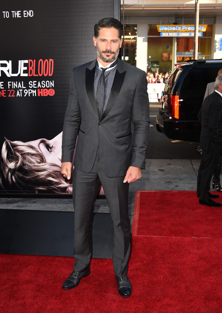 'True Blood' actor Joe Manganiello impresses in John Varvatos as usual, attending the 'True Blood' season premiere.