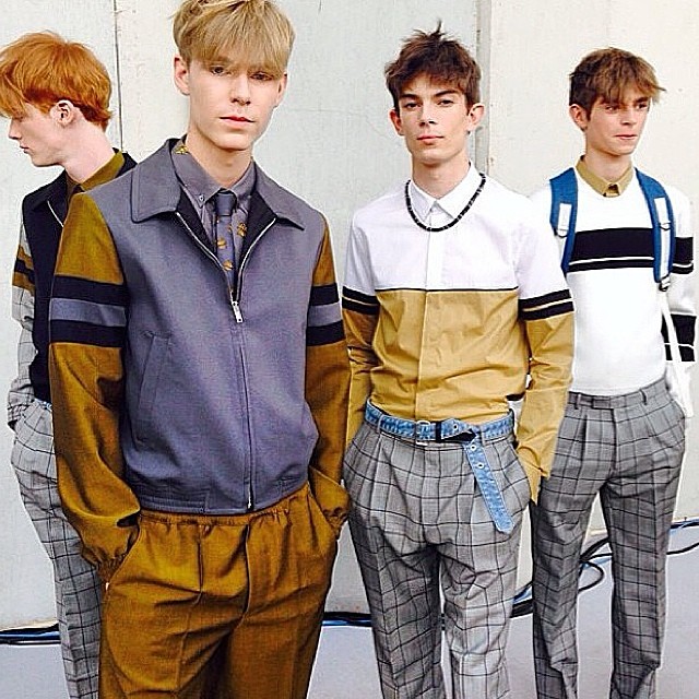 Models show a sporty edge at Belgian designer Kris Van Assche's latest show.