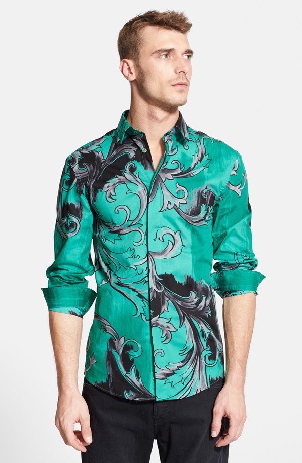 Clement Chabernaud wears Versace Baroque shirt from Nordstrom