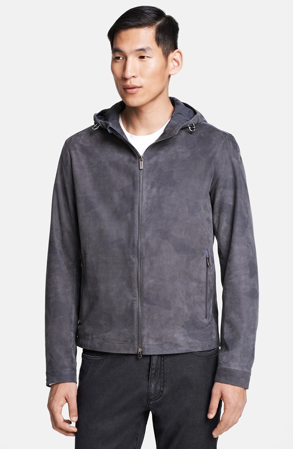 Jae Yoo wears Zegna Sport hooded  bomber jacket from Nordstrom