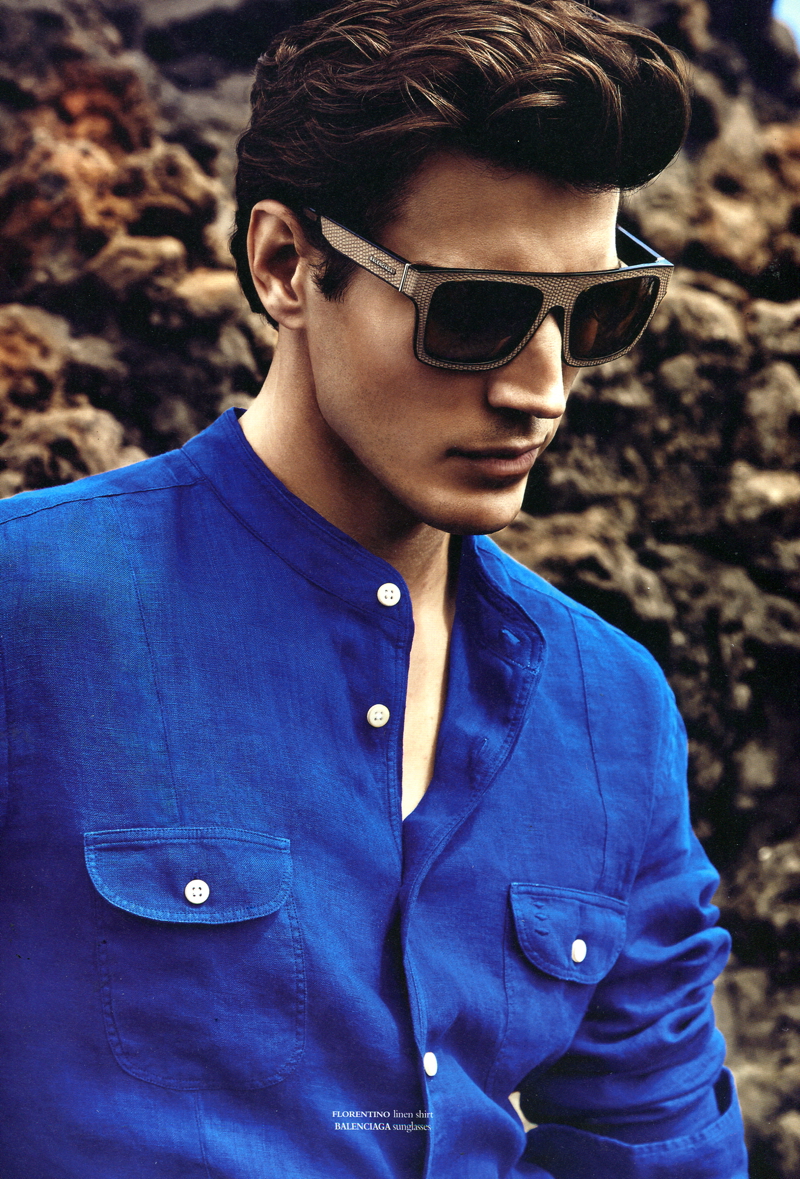 Oriol Elcacho Dazzles in Blue Summer Fashions for Horse Magazine