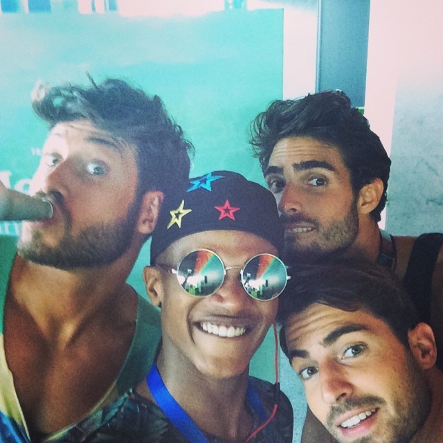 Jose Lamuno, O'Shea Robertson, Juan Betancourt and Antonio Navas pose for a selfie