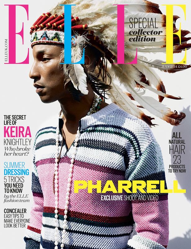 Oops! Pharrell Wears Headdress for Elle UK Cover
