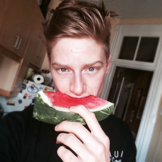 Race Imboden welcomes summer with fresh watermelon.