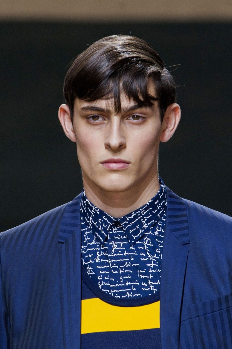 A close-up of Rhys from Dior Homme's show.