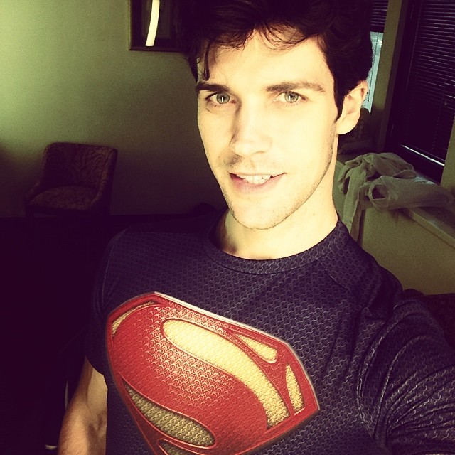 Dancer Roberto Bolle shows off his Superman top