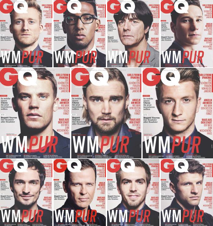 GQ Germany Celebrates World Cup with 11 Covers for July Issue