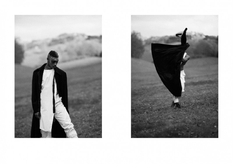 Serghinio wears coat Xander Zhou, trousers Craig Green, shirt Agi & Sam and boots stylist's own.