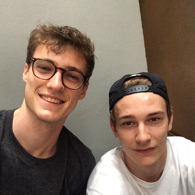 Models Tomasso De Benedictis and Dominik Hahn are all smiles.