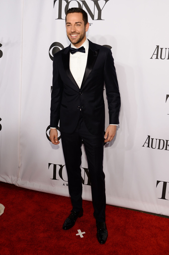 Actor Zachary Levi is all smiles for Tony Awards arrivals.