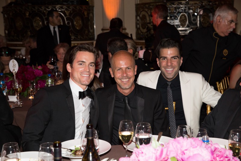 Actor Matt Bomer, Calvin Klein Collection men's creative director Italo Zucchelli and actor Zachary Quinto