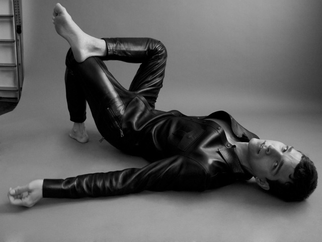 Alexandre Cunha Poses in Gucci Leather for Buonomo & Cometti
