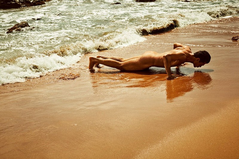 Brian Shimansky Nude Pushups Beach El País Semanal Photoshoot