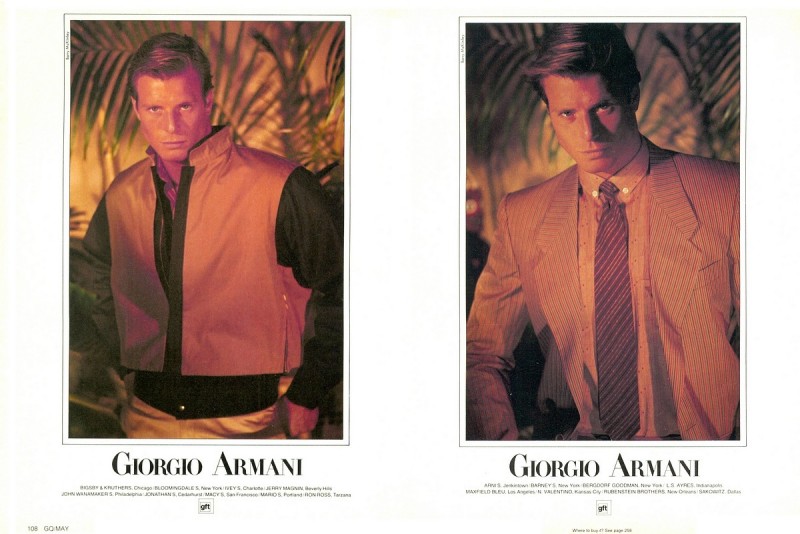 Model Rick Edwards by Barry McKinley for Giorgio Armani spring/summer 1982 advertising campaign.