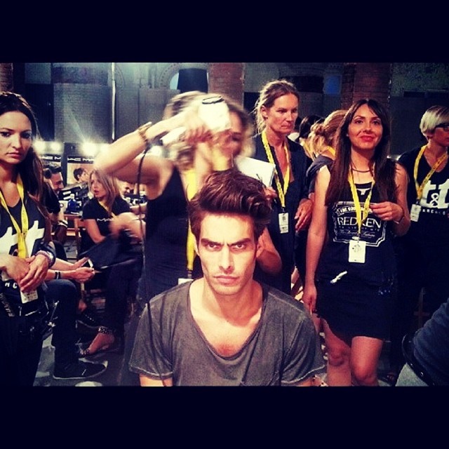 Jon Kortajarena delivers a death stare backstage at a show.