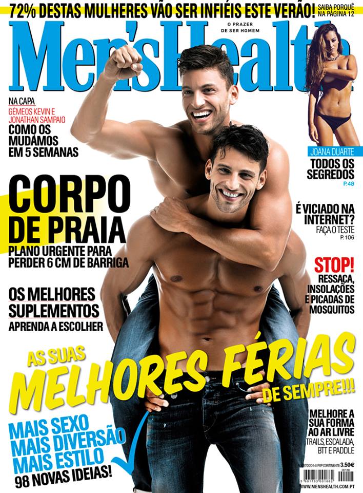 Brothers Jonathan + Kevin Sampaio Cover Men's Health Portugal August 2014
