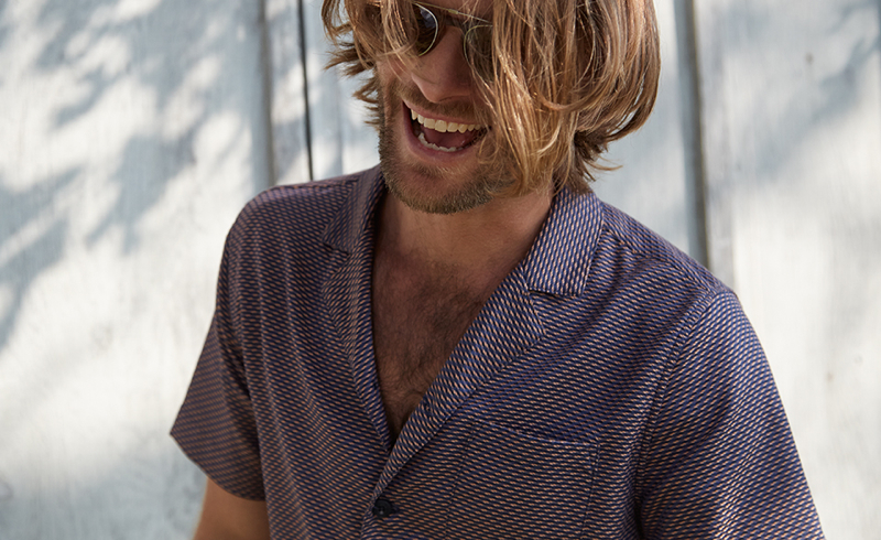 Pilcher wears shirt Folk and sunglasses Garrett Leight California Optical.