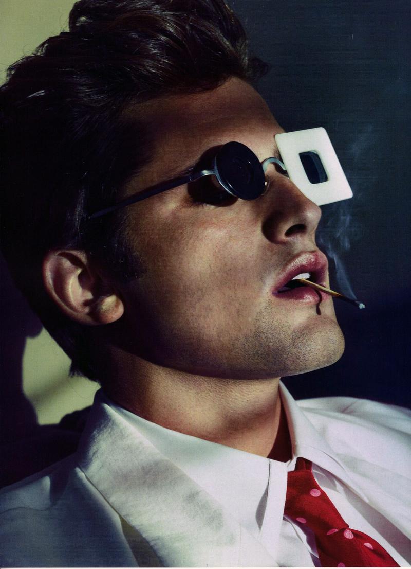 Sean O'Pry pulls off quirky well in this shot by Alexei Hay for GQ Germany's spring/summer 2012 issue.