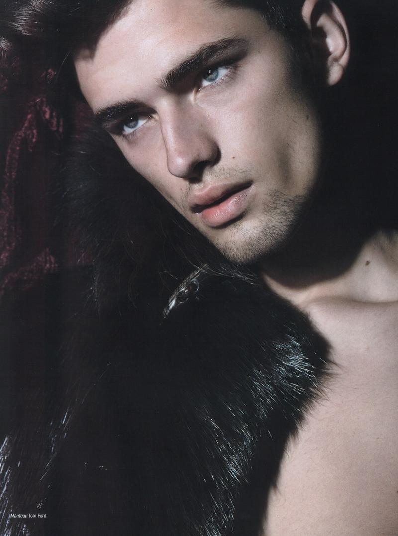 Sean O'Pry dons fur for L'Officiel Hommes fall/winter 2008. Photo by Milan Vukmirovic.