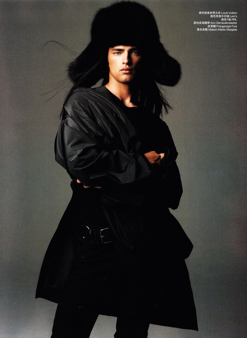 Sean O'Pry channels Steven Meisel for Vogue China's fall/winter 2010 issue. Photo by Dusan Relijn.