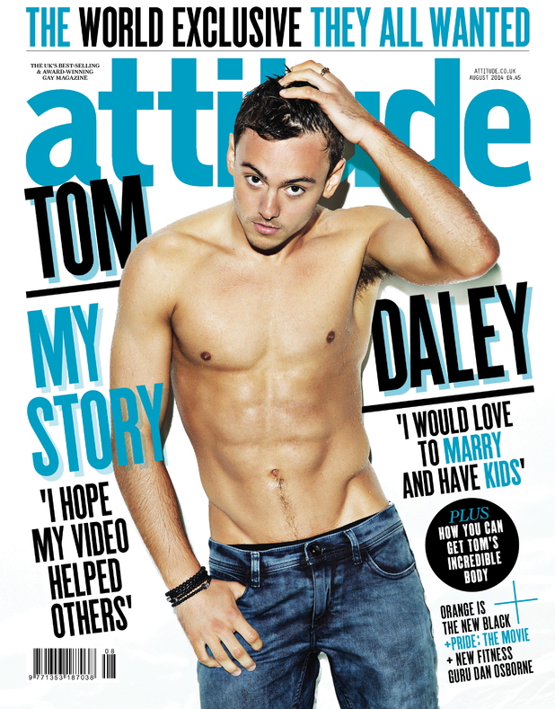 Tom Daley Shirtless Attitude Cover