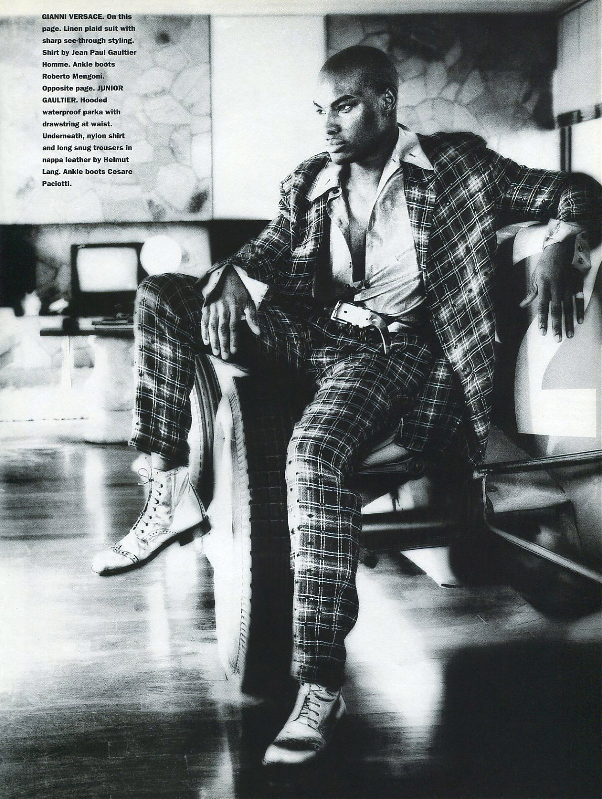 Tyson Beckford in 1994 Fashion Spread for Mondo Uomo It