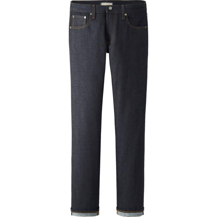 UNIQLO Slim Fit Straight Navy Selvedge Jeans
