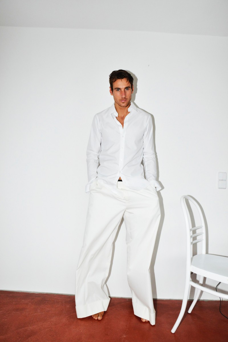 Xander wears shirt Jil Sander and trousers Caruso.