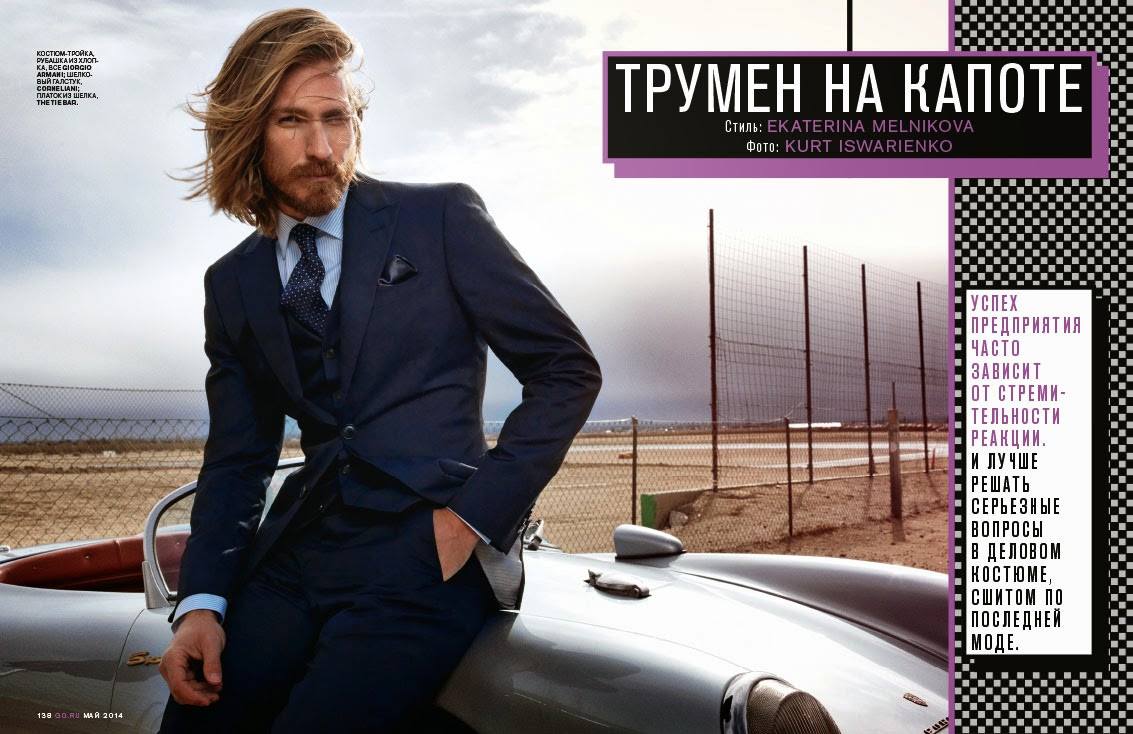 Ryan Burns Suits Up for Stylish GQ Russia Spread