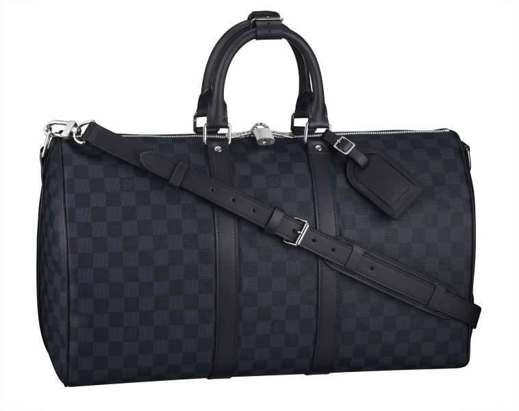 Keepall 45 Bandouliere en toile Damier Bleu.