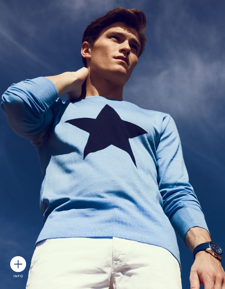 Oliver Cheshire Dons Blue Fashions for GQ UK