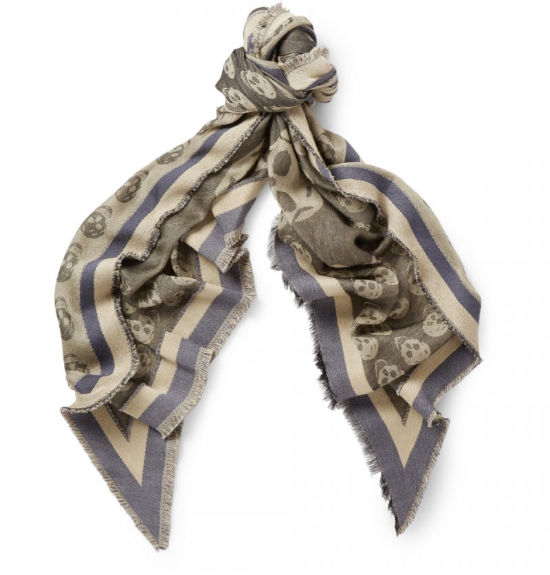 Alexander McQueen Jacquard Skull Print Scarf