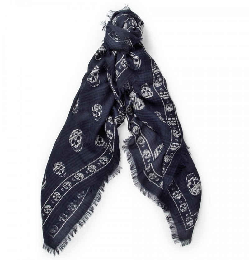 Alexander McQueen Men's Skull-Print Silk Scarf - ShopStyle Scarves