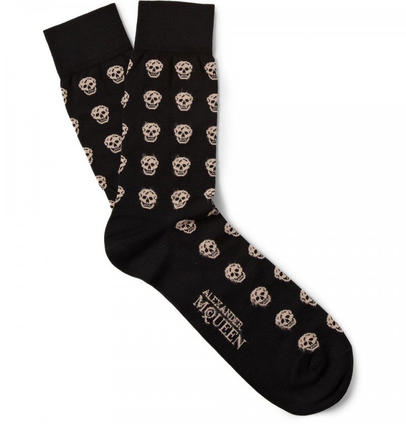 Alexander McQueen Skull Print Socks