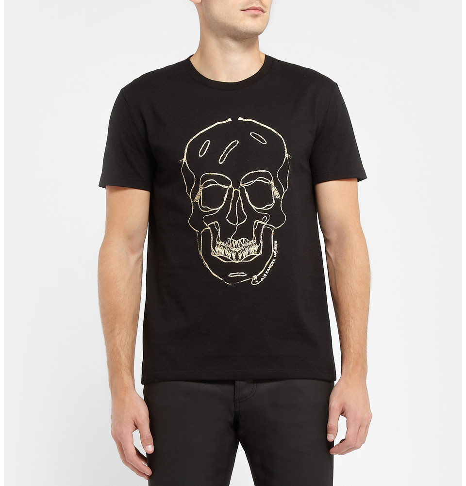 Shop Alexander McQueen Skull Print Scarves, T-Shirts + Accessories
