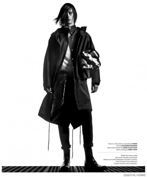 Nick Shaw Dons Bold Black & White Fashions for Essential Homme – The ...