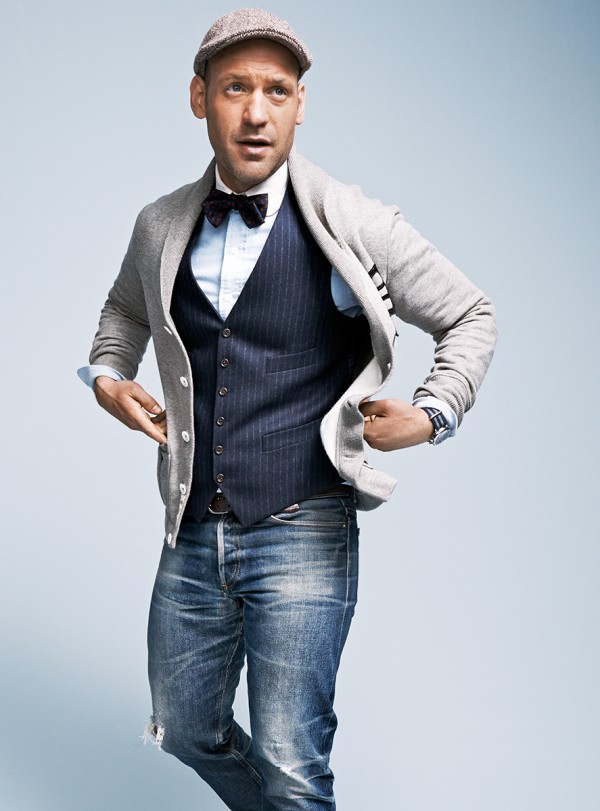 Corey Stoll Dons Remixed Pinstripe Suiting Styles for GQ