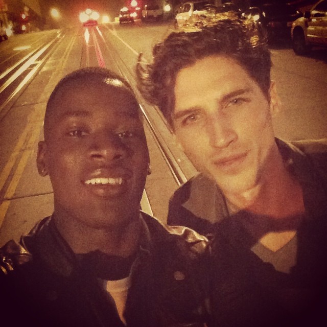 Express buddies David Agbodji and Ryan Kennedy pose for a selfie together.