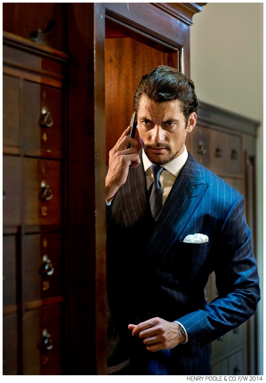 David Gandy Wears Elegant Suits for Henry Poole & Co. Fall/Winter 2014 Campaign