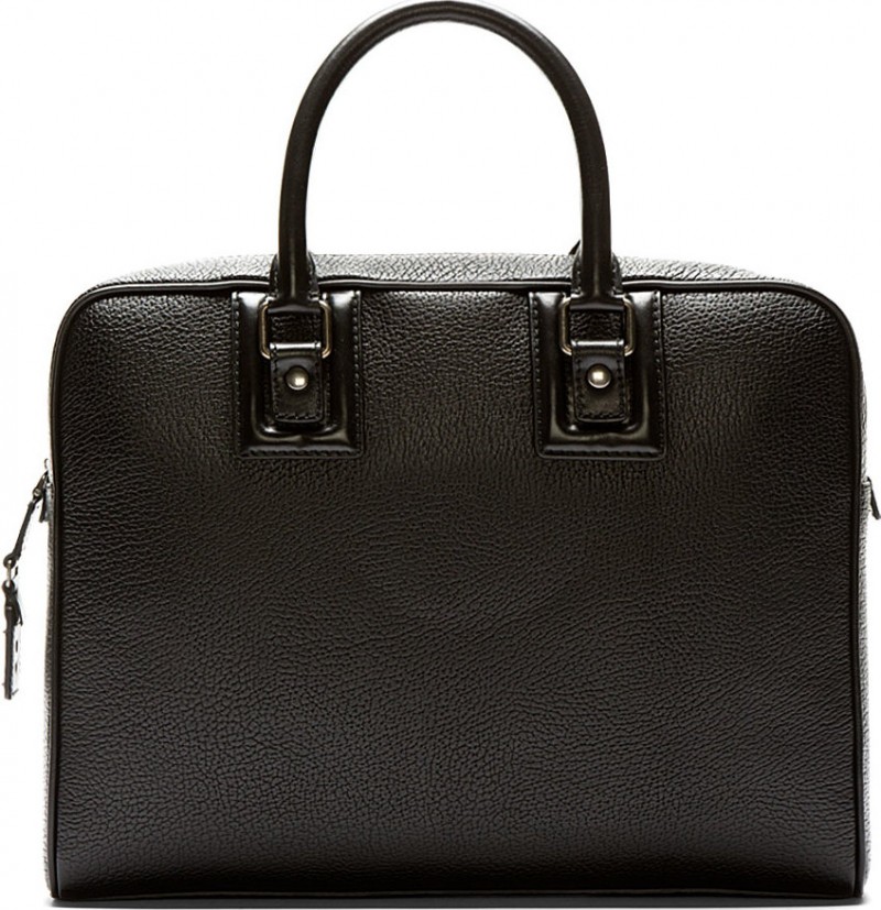 Dolce & Gabbana Black Pebbled Leather Briefcase