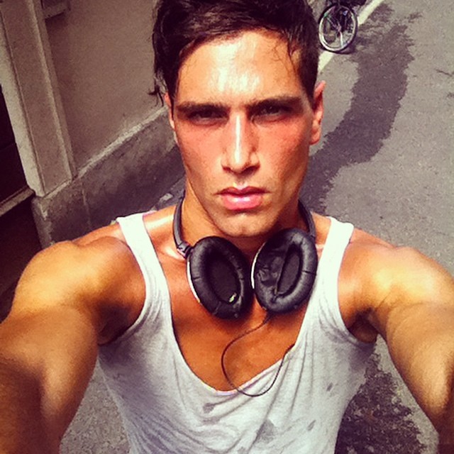 Fabio Mancini gets in a workout.