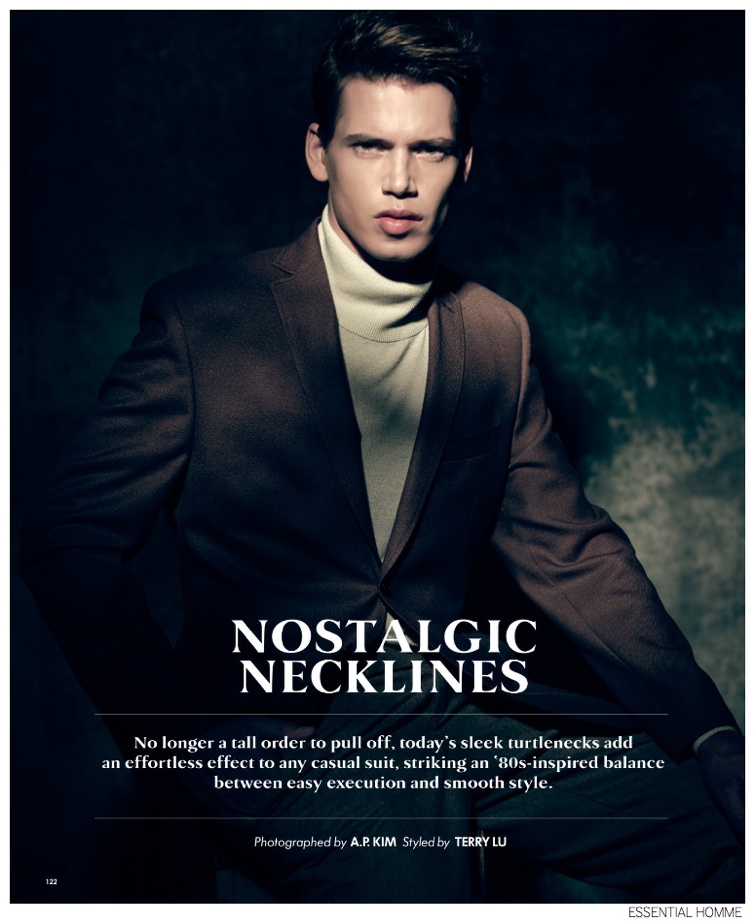 Mark Cox Models Fall's Sleek Turtlenecks for Essential Homme